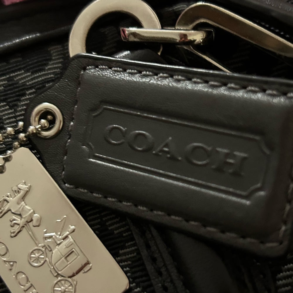 Coach Black and Gray Patterned Tote - Picture 13 of 14